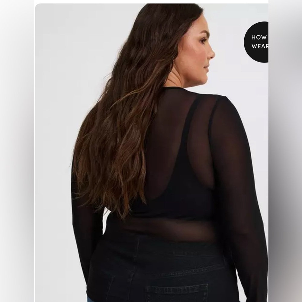 Torrid mesh long sleeve top - Picture 3 of 6